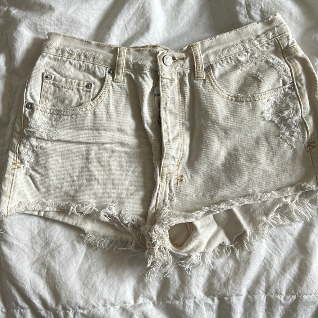 Ksubi Cut Off Short In White